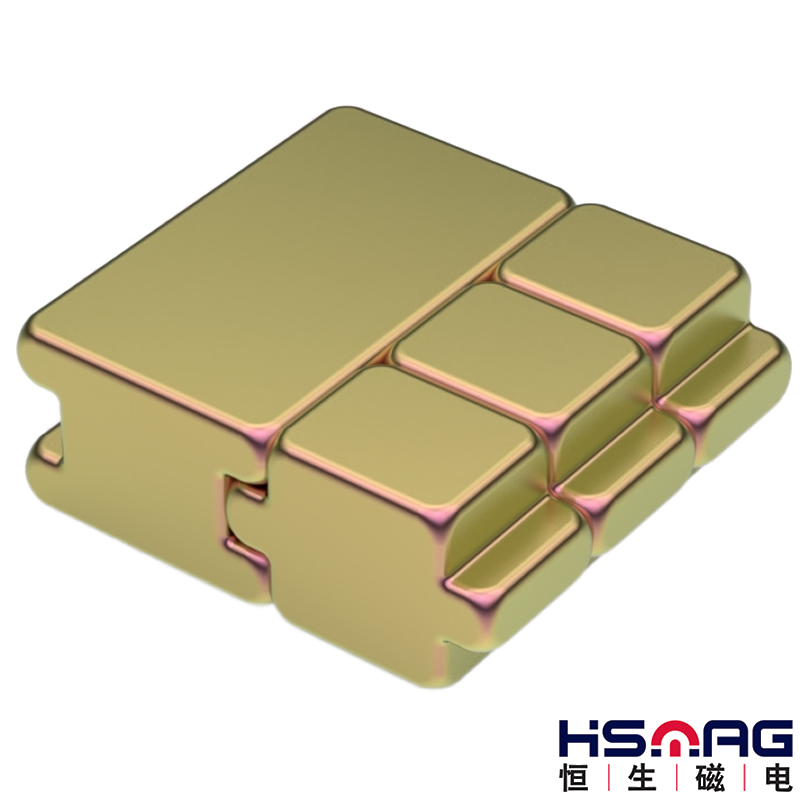 N40 Other Shape Stepped Neodymium Block Copper Cu Plated Magnets